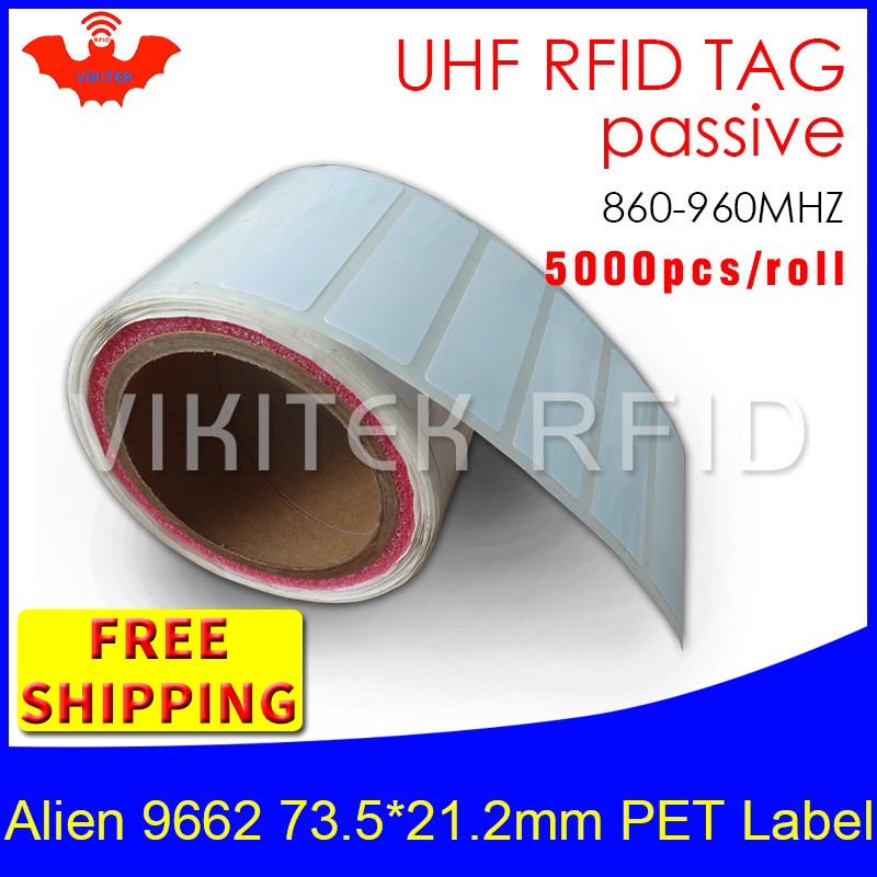 UHF RFID ± ƼĿ ܰ 9662 μ PET  EPC6C 915m860-960MHZ Higgs3 5000pcs     RFID labe